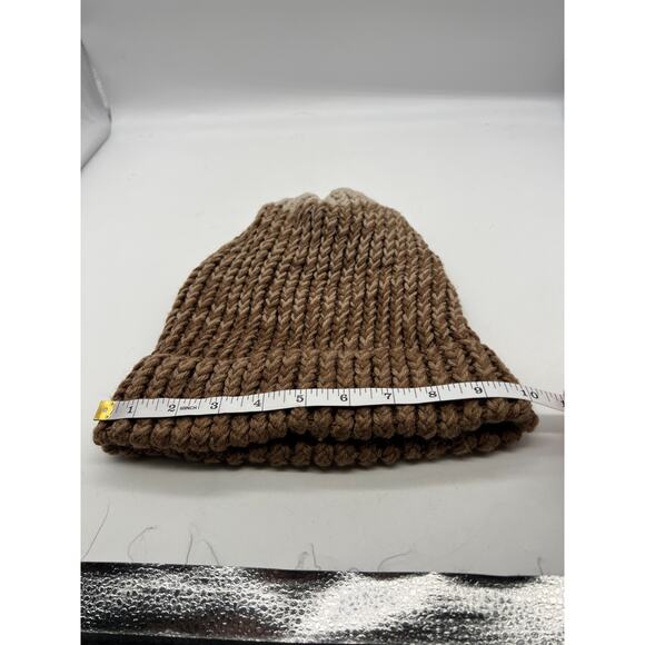 Knit Woven Chunky Brown Beighe Beanie Knit Hat Boho Outdoors Unisex X-Small - Picture 6 of 8